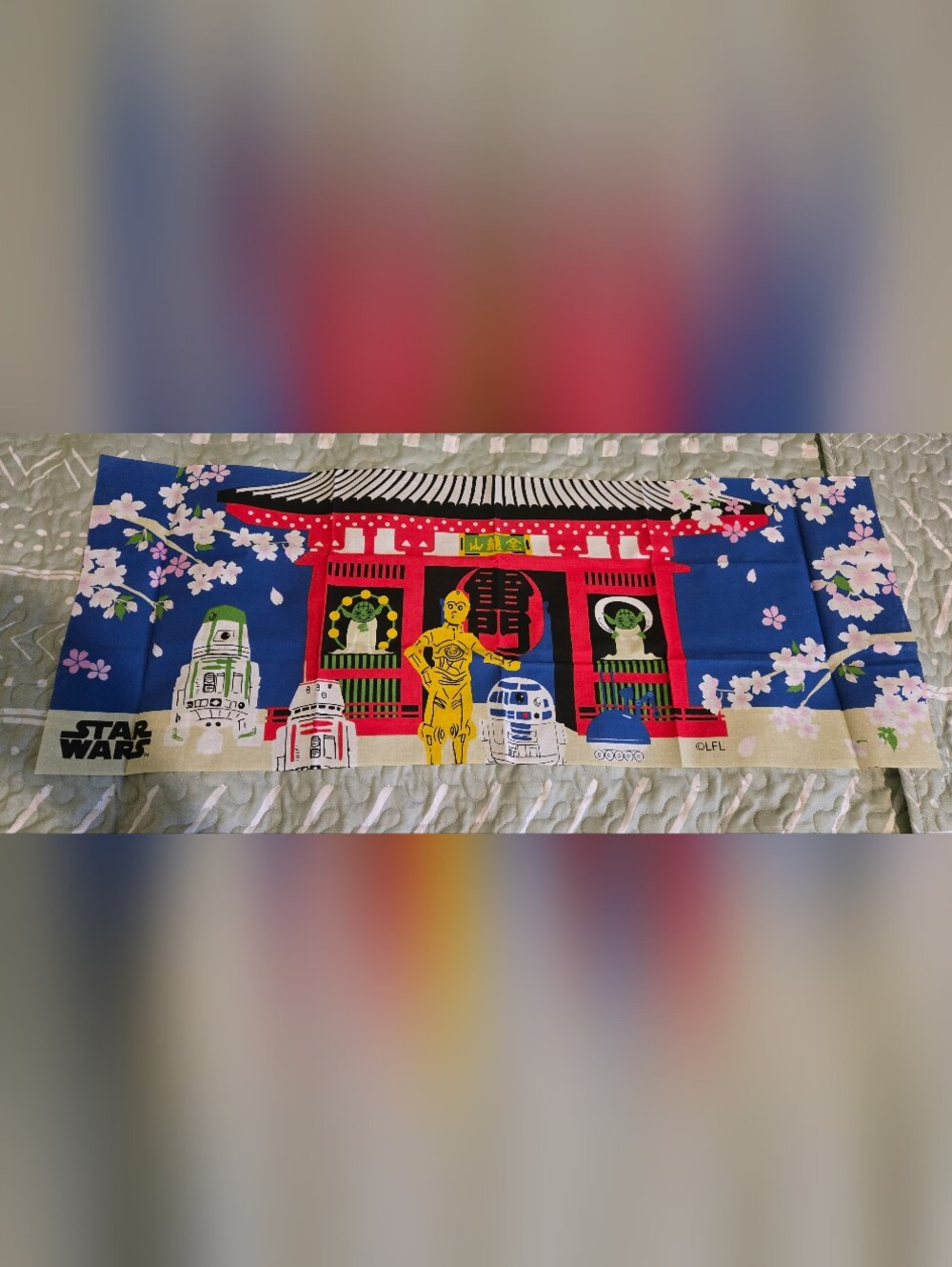 New Japanese Star Wars Tenugui 100% Cotton Made in Japan Sakura Rare Wall Art!